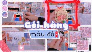 Gói hàng chủ đề màu đỏ|LTV channel|Packing order with me