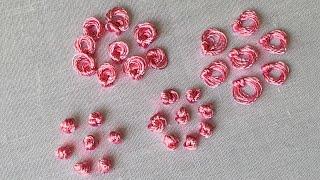 4 Different Ways Of Making French knots - How To Make Ring Knot Embroidery - Hand Embroidery Stitch