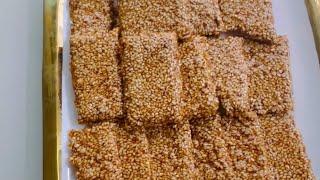 2 Ingredients Crunchy Sesame Bars | Sesame Seed Candy #yummy #recipe #easyrecipe