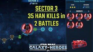 SWGOH | 35 Han Solo Kills in 2 Battles with some Cal Kills!
