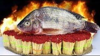 EXPERIMENT 50,000 SAFETY MATCHES vs  FISH NEW COOKING FISH