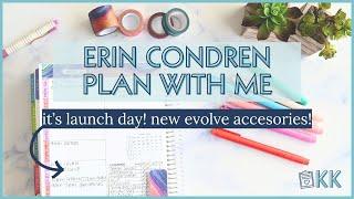 Erin Condren Monthly Planner Plan with Me Functional Weekly Overview on a Notes Page with Evolve Acc