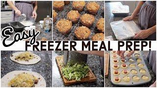 EASY FREEZER MEAL PREP! Getting Ready for NEWBORN! Large Family Meals | COOK WITH ME