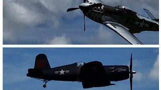 Corsair vs. P51 at Stearman and Friends Quax Bienenfarm Juli 2024