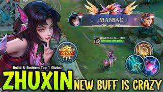 100% BRUTAL DMG!! ZHUXIN NEW BUFF IS CRAZY WITH BEST BUILD & EMBLEM 2024 - BUILD TOP 1 GLOBAL ZHUXIN