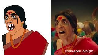 Laxmibom-Bambholle drawing meme,laxmi viruss Akshay kumar,Ullu manati