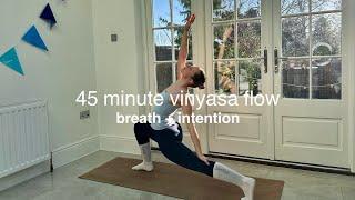 45 min vinyasa flow for energy and intention