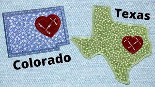 Colorado and Texas Free State Applique Designs - Embroidershoppe.com