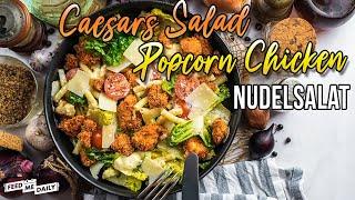 Caesars Salad Nudelsalat mit knusprigen Popcorn Chicken