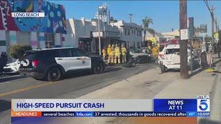 Long Beach police chase ends in violent crash