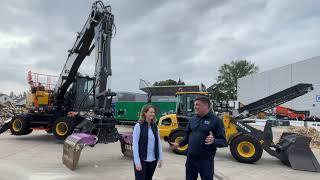 Letsrecycle live SMT GB Volvo demonstration with the new electric wheel loader and material handler