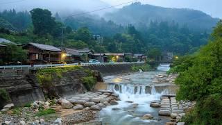 Quiet Morning Walk through Nakasendo Post Town to Hilltop Tsumago Castle Site | Nagano, Japan