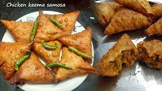 Chicken Keema Samosa Recipe With Homemade Sheets | Simple Chicken Samosa | Mumbai Kitchen