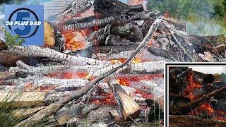 Using an excavator to poke the Fire