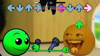 FNF Geometry Dash 2.2 vs Annoying Orange Sings Sliced Pibby | Fire In The Hole FNF Mods