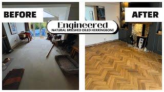 Complete Transformation of the Natural Brushed Oiled Herringbone Engineered Wood Flooring