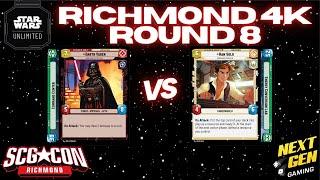 Star Wars Unlimited 4K - Round 8 | Vader Green vs Han Green | SCG CON Richmond