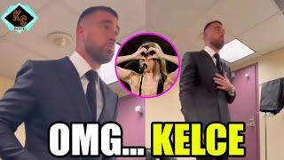 Travis Kelce appears backstage with new beard as he prepares to go on air for CBS Mornings