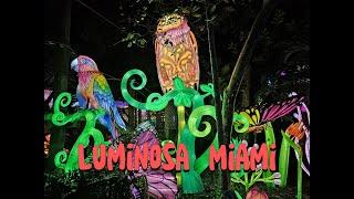 Luminosa Jungle Island Miami Walking Tour |Luminosa Light Show| 4K