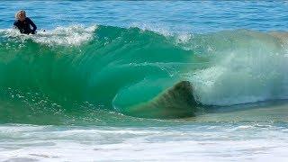 Surfers Try to Ride Dangerously Shallow Wave on a Disappearing Sandbar