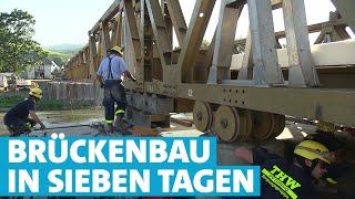 Wie das THW beim Wiederaufbau an der Ahr tatkräftig hilft und eine Brücke baut