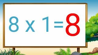 Table of 8, Learn Multiplication Table of Eight 8 x 1 = 8, 8 Times Table, 8 ka Table, Maths table