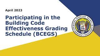 Participating in the Building Code Effectiveness Grading Schedule (BCEGS) Part I