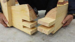 Create A Bed With Simple But Extremely Strong Joints From Solid Wood // Monolithic Wood Processing