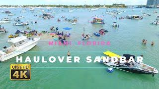 Haulover Sandbar - Miami, Florida - Aerial footage [4K]