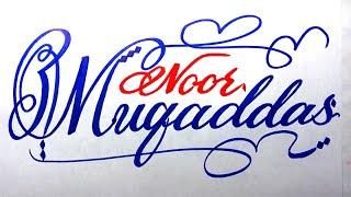 Muqaddas Noor Name Signature Calligraphy Status | How to Cursive write with cut Marker #muqaddas