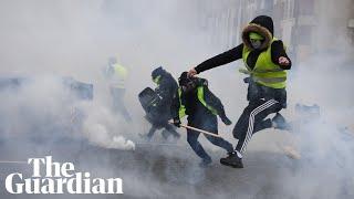 Ninth weekend of gilets jaunes protests sees police use water cannon in Paris