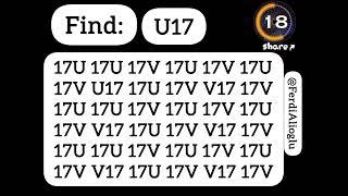 Try to spot U17 in 30 seconds. #hidden #numbers #puzzlegame #riddles #iq #masterpuzzle