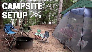 CAMPSITE SETUP | TENT CAMPING TIPS