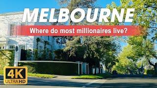 Where do most millionaires live in Melbourne? | Drive-through Toorak, Victoria | Tour Australia | 4K