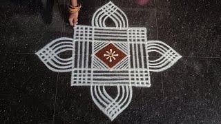 Thai madham special simple padi kolam | 5*5 simple easy kolam | Pandaga muggulu | Rangoli kolangal