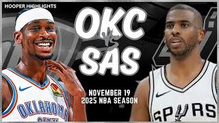 Oklahoma City Thunder vs San Antonio Spurs Full Game Highlights | Nov 19 | 2025 NBA Season