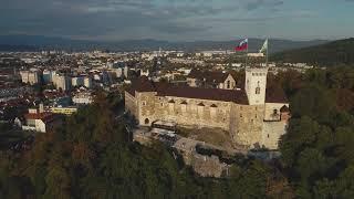 Ljubljana from above. Relaxing aerial view.