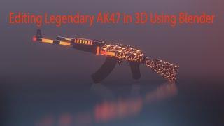 Editing Legendary AK 47 in 3D  - Blender Concept Art Timelapse