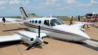 EMERGENCY CRASH LANDING Arlington Texas Cessna 401 N3239Q