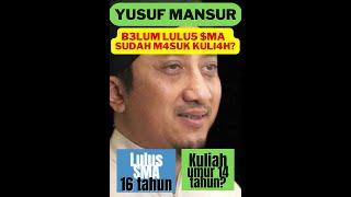 Sudah Kuliah Padahal Belum Lulus SMA? !! Yusuf Mansur Memang Luar Biasa?? Update. #short