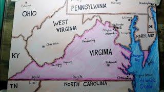 How to draw Virginia map easy SAAD