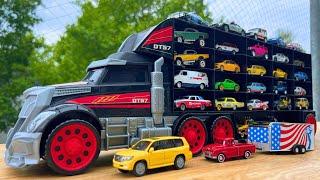 Welly Car Transporter with Small Metal Cars | Diecast Showcase