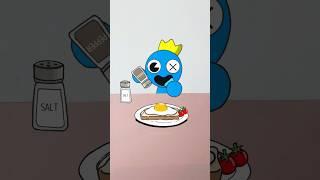 If Rainbow Friends Blue will eat One Pan Egg Toast Breakfast... Funny Stop Motion Animation #shorts