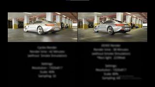 EEVEE Native SSGI vs Cycles Render - Blender 2.93 | Car Animation Basement