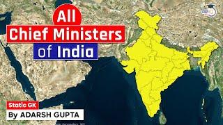 All 30 Chief Ministers of India | Chief Minister of State and UT's | UPSC Pre & Mains