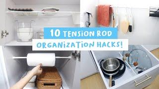 10 Genius Tension Rod Organizing Hacks