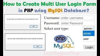 How to Create Multi User Login Form in PHP using MySQL Database? [With Source Code]