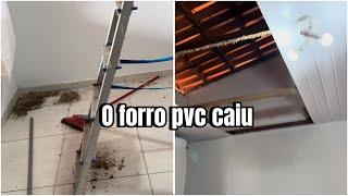 O FORRO DE PVC CAIU| SUJOU TODO O SOFÁ