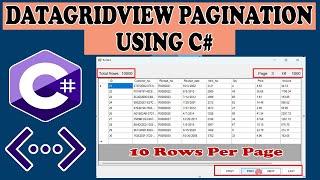 C# DataGridView Pagination | Windows Form Application