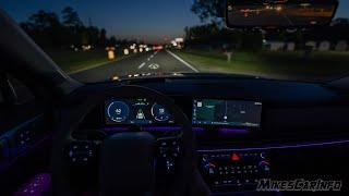 AT NIGHT: 2024 Hyundai Santa Fe -- Interior Exterior Lights Analysis Night Drive